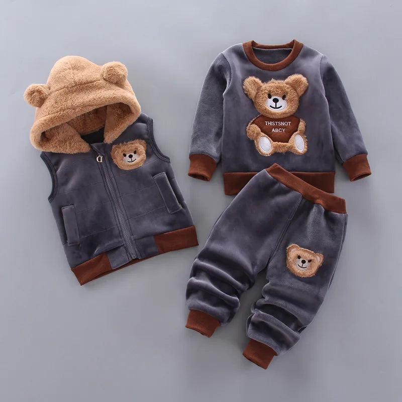 Kinder Niedlicher Bär Rundhals Kapuzenpullover
