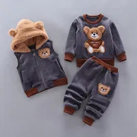 Kinder Niedlicher Bär Rundhals Kapuzenpullover