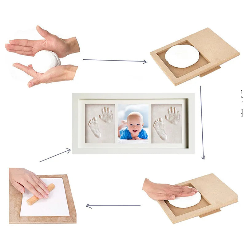 Hand and Foot Print Clay Photo Frame