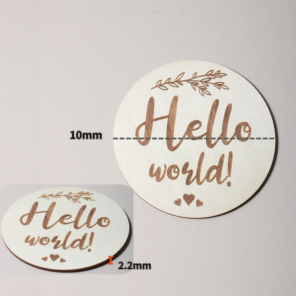 Hello World welcome Newborn Photography Props Card