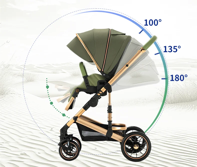 Leichter Luxus Kinderwagen 3 in 1 Tragbarer