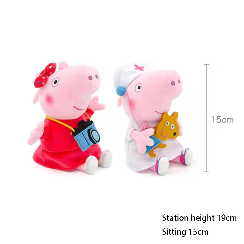 8Pcs/set Peppa Pig Professional Play Plush Anime Figure