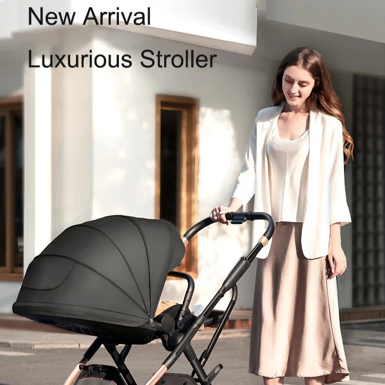 Modischer Kinderwagen mit hoher Aussicht