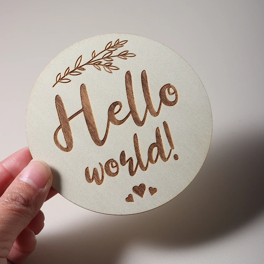 Hello World welcome Newborn Photography Props Card