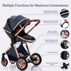 Luxus Kinderwagen 3 in 1 Hoch Landschaft