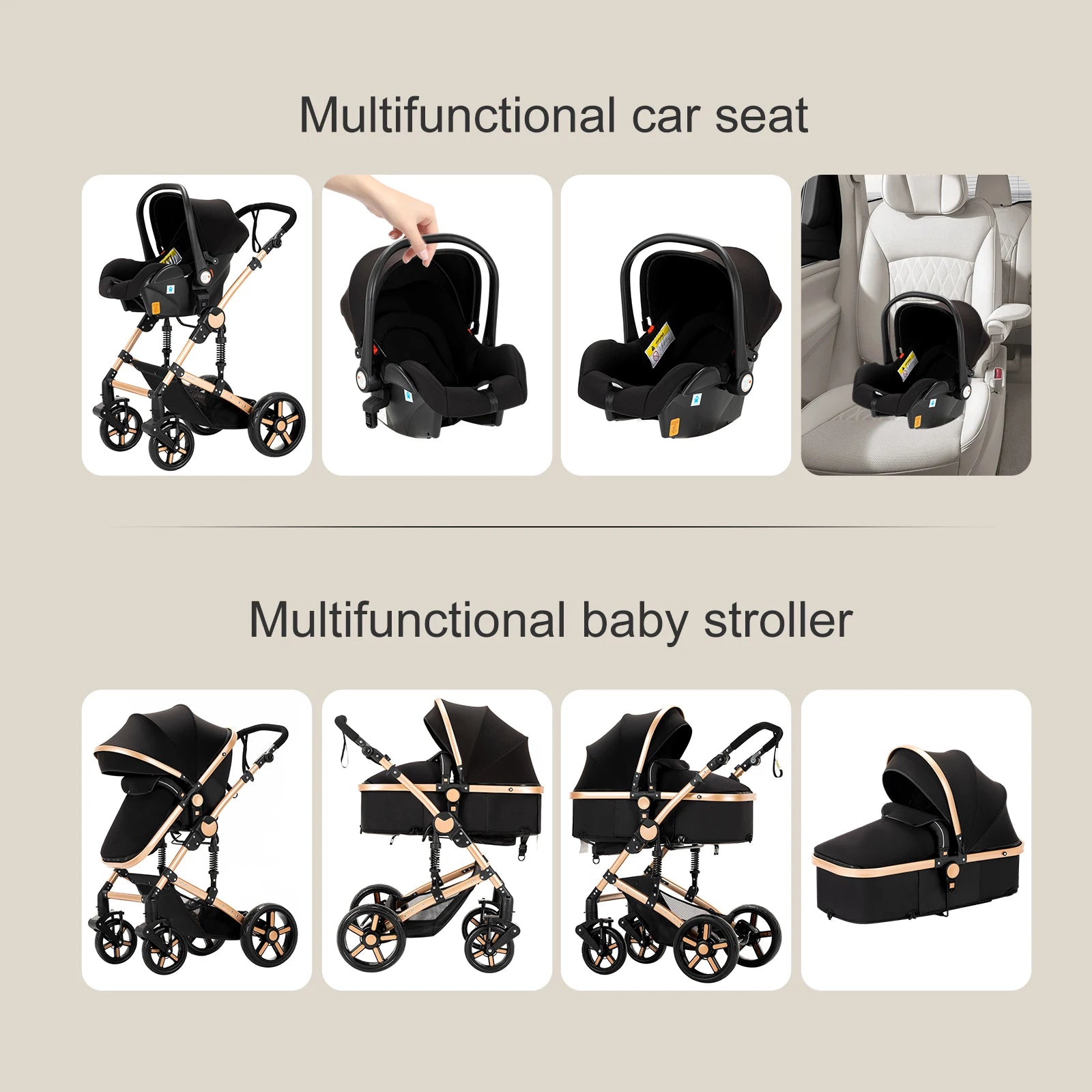Hochwertiger, leichter Kinderwagen für Neugeborene