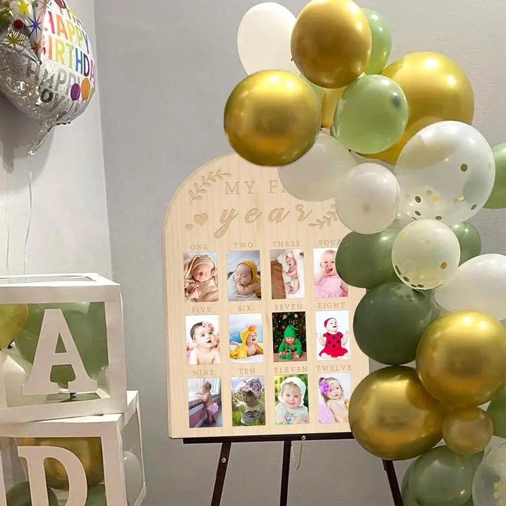 12 month baby Growth Record milestone board baby souvenirs gifts