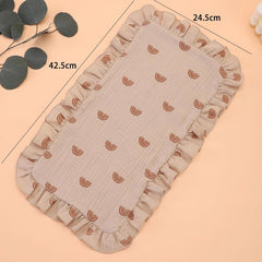 4pcs Soft Muslin Baby Burp Cloths with Ruffles
