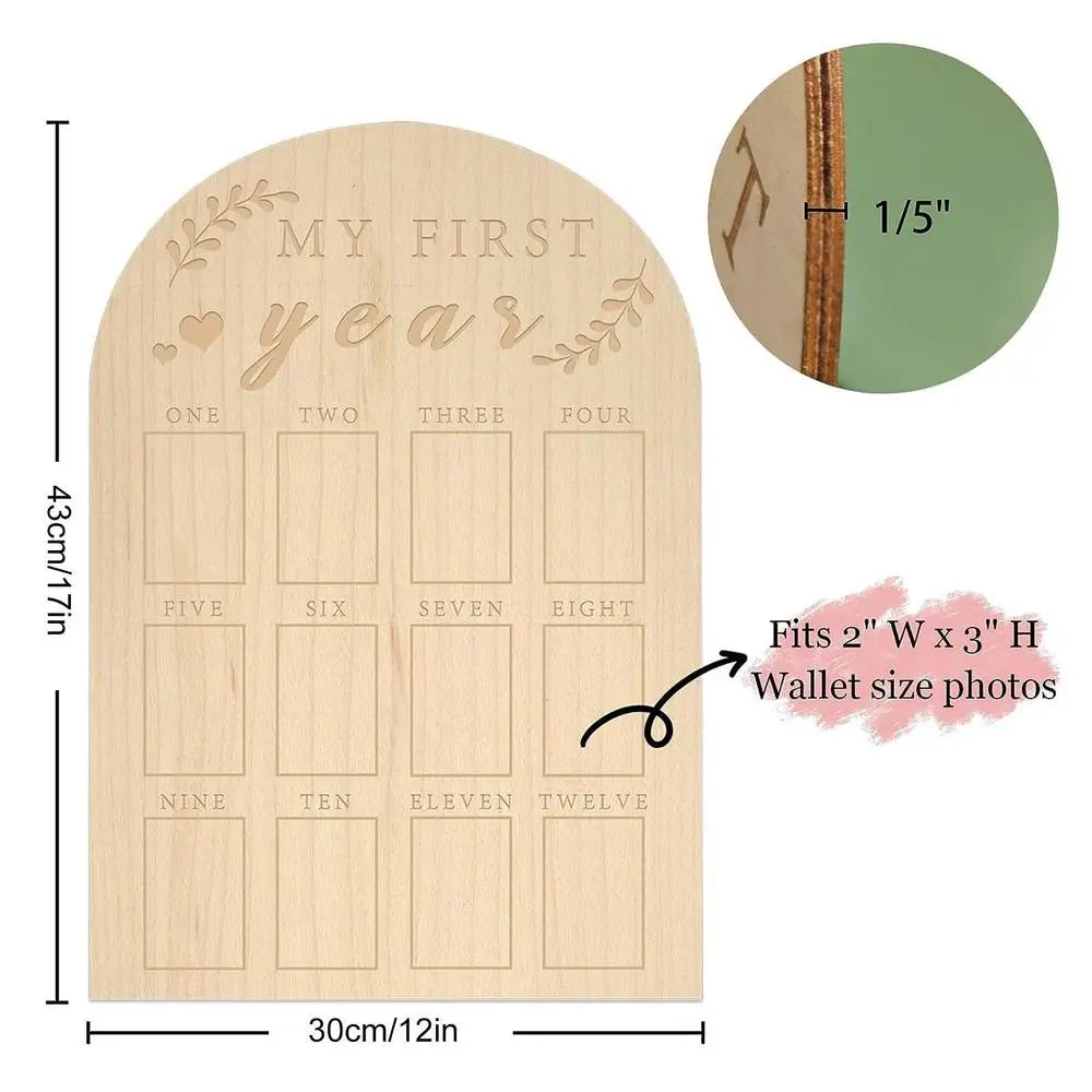 12 month baby Growth Record milestone board baby souvenirs gifts