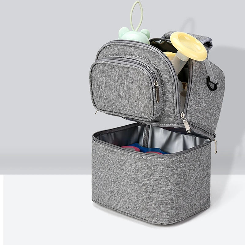 Tragbare Mama-Tasche mit großem Fassungsvermögen, Aufbewahrungsmöglichkeit für Muttermilch und Kinderbett