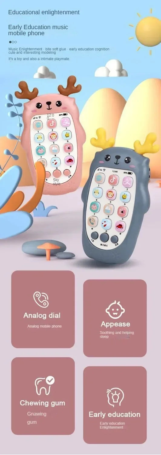 Baby-Telefon-Spielzeug, zweisprachiges Telefon, Beißring