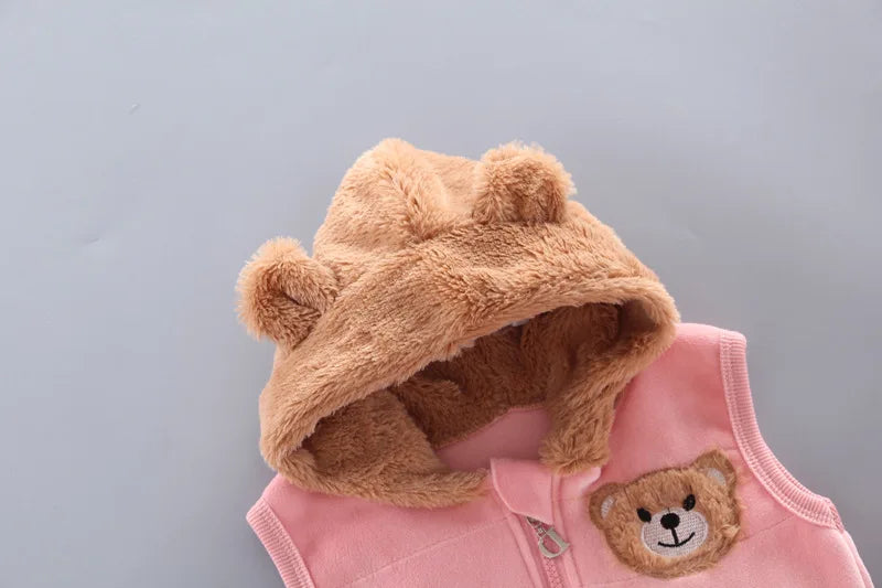 Kinder Niedlicher Bär Rundhals Kapuzenpullover