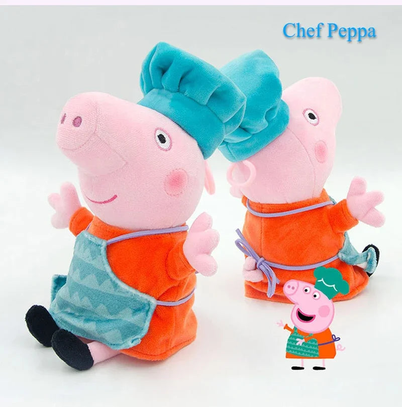8Pcs/set Peppa Pig Professional Play Plush Anime Figure