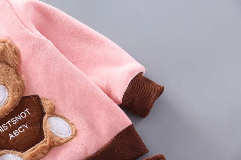 Kinder Niedlicher Bär Rundhals Kapuzenpullover