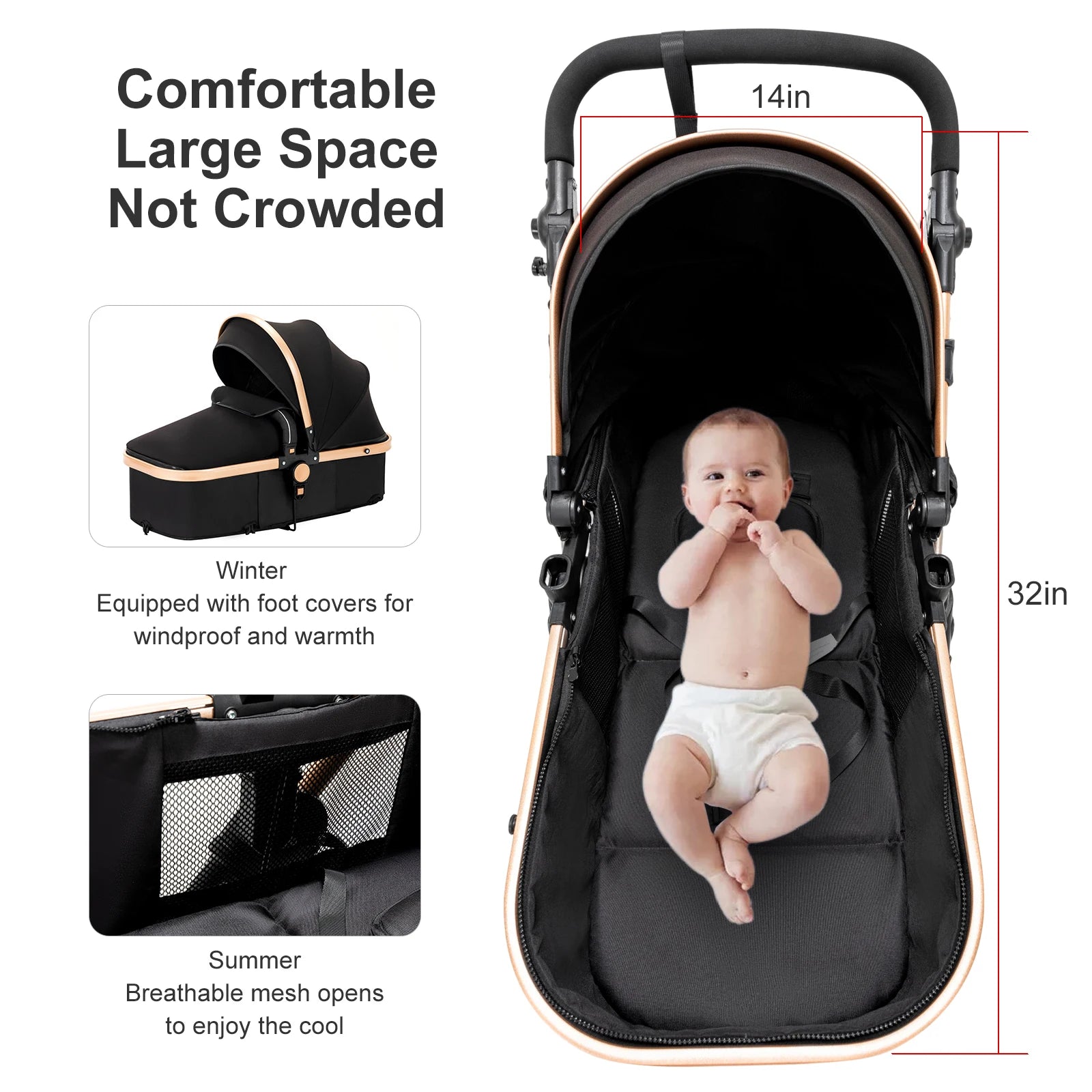 Hochwertiger, leichter Kinderwagen für Neugeborene