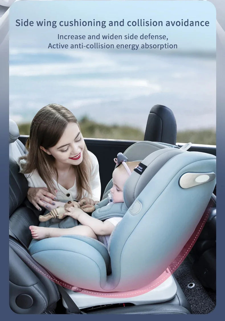 Child Safety Car Seat Rotatable Booster For 0-12 Y