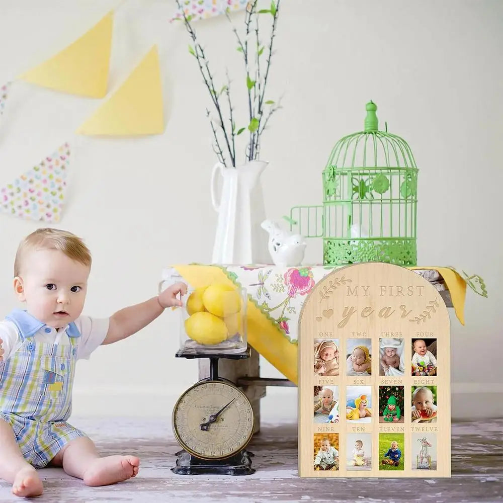 12 month baby Growth Record milestone board baby souvenirs gifts