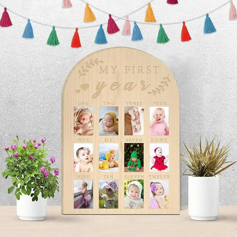 12 month baby Growth Record milestone board baby souvenirs gifts