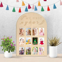 12 month baby Growth Record milestone board baby souvenirs gifts