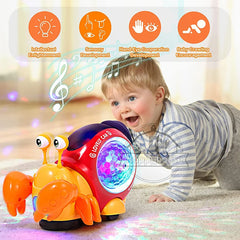 Krabbelndes Krabben-Babyspielzeug mit Musik-LED-Licht