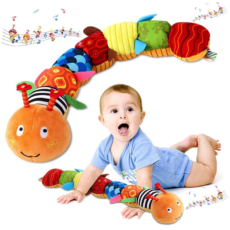 Babyrassel, Musikwurm, weiches Plüschspielzeug für Kleinkinder