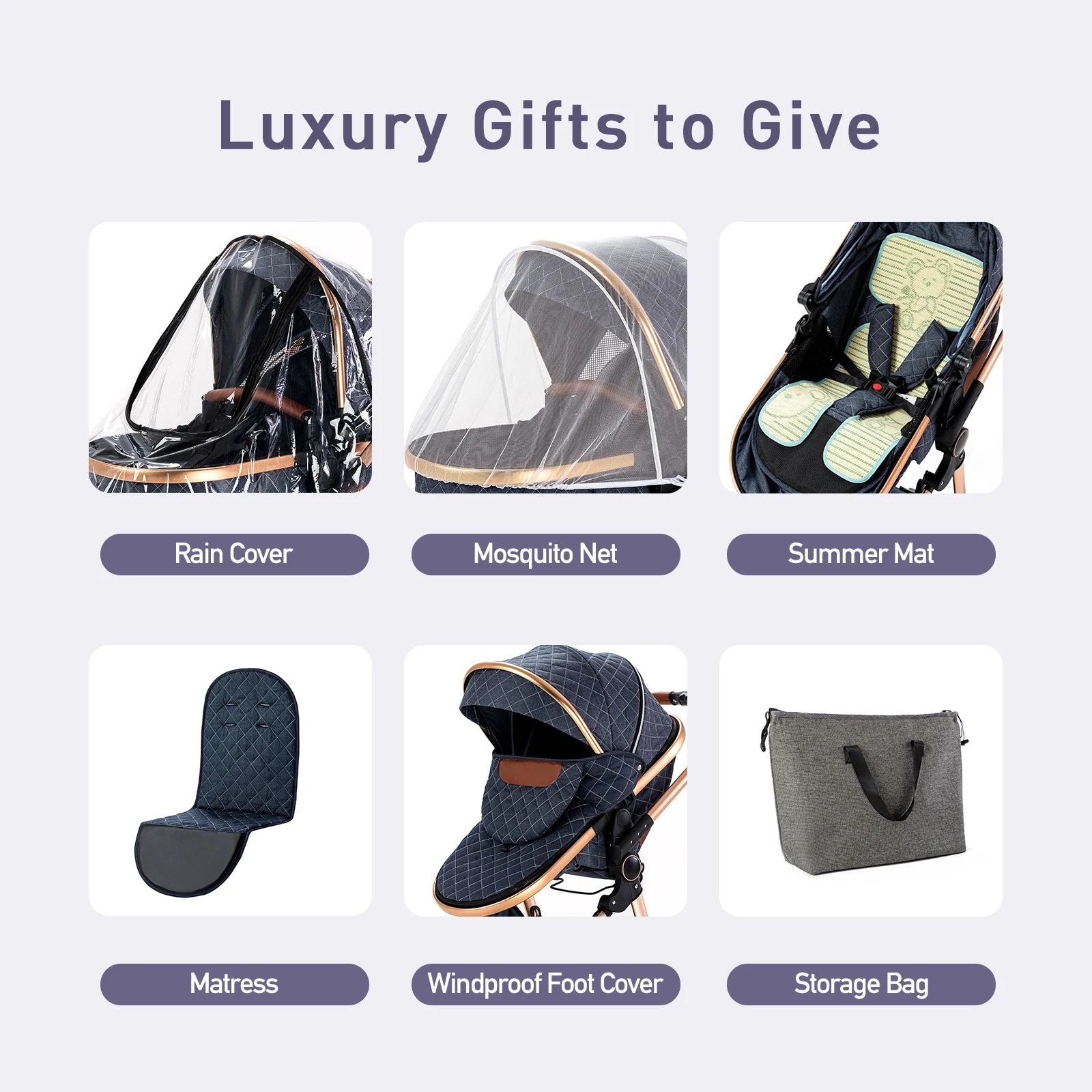 Luxus Kinderwagen 3 in 1 Hoch Landschaft