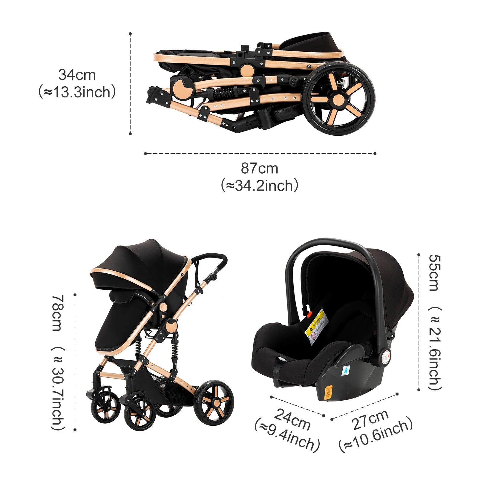 Hochwertiger, leichter Kinderwagen für Neugeborene