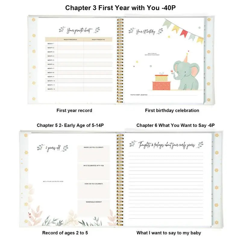 Baby Recollection Book Baby Journal Record Book