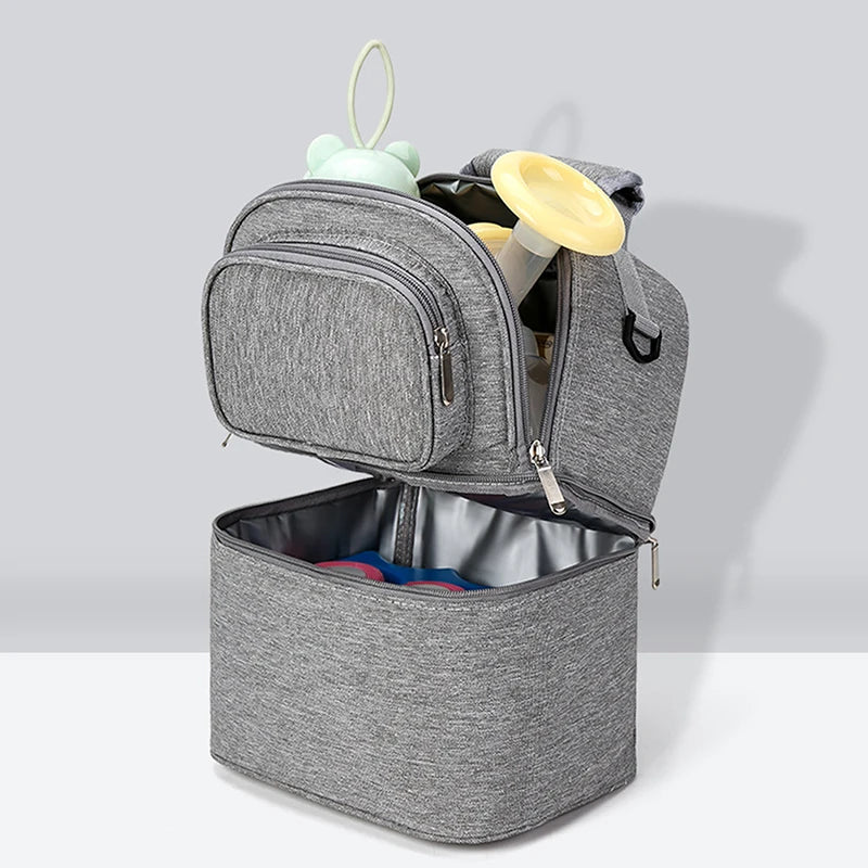 Tragbare Mama-Tasche mit großem Fassungsvermögen, Aufbewahrungsmöglichkeit für Muttermilch und Kinderbett