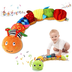 Babyrassel, Musikwurm, weiches Plüschspielzeug für Kleinkinder