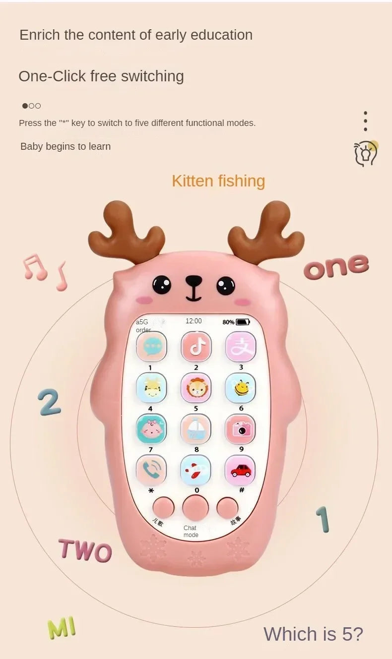 Baby-Telefon-Spielzeug, zweisprachiges Telefon, Beißring