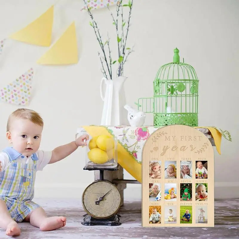 12 month baby Growth Record milestone board baby souvenirs gifts