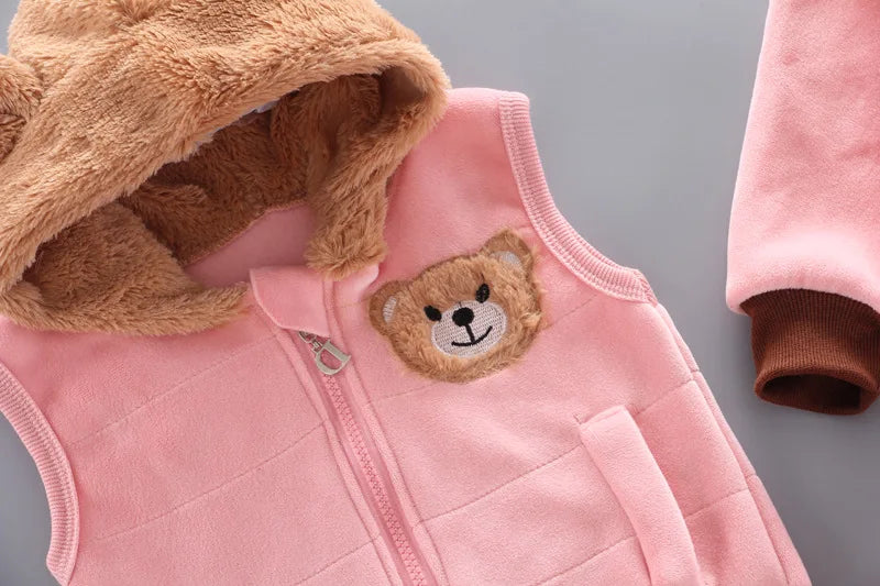 Kinder Niedlicher Bär Rundhals Kapuzenpullover