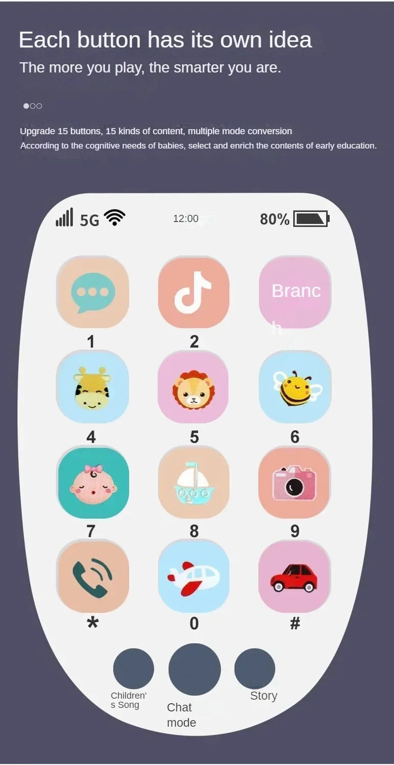 Baby-Telefon-Spielzeug, zweisprachiges Telefon, Beißring