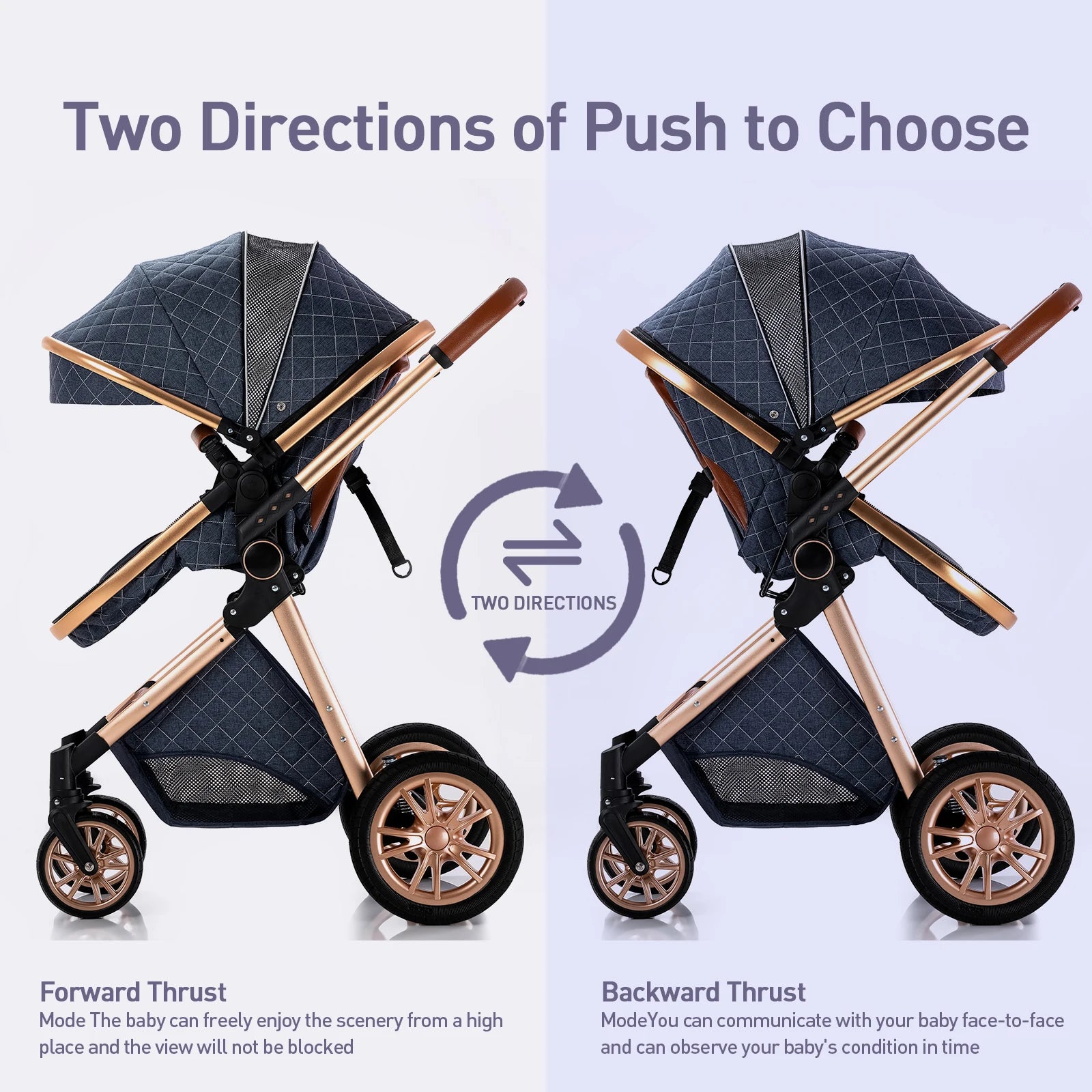 Luxus Kinderwagen 3 in 1 Hoch Landschaft