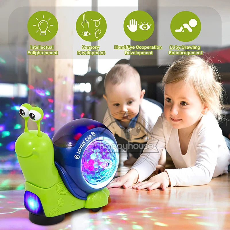 Krabbelndes Krabben-Babyspielzeug mit Musik-LED-Licht
