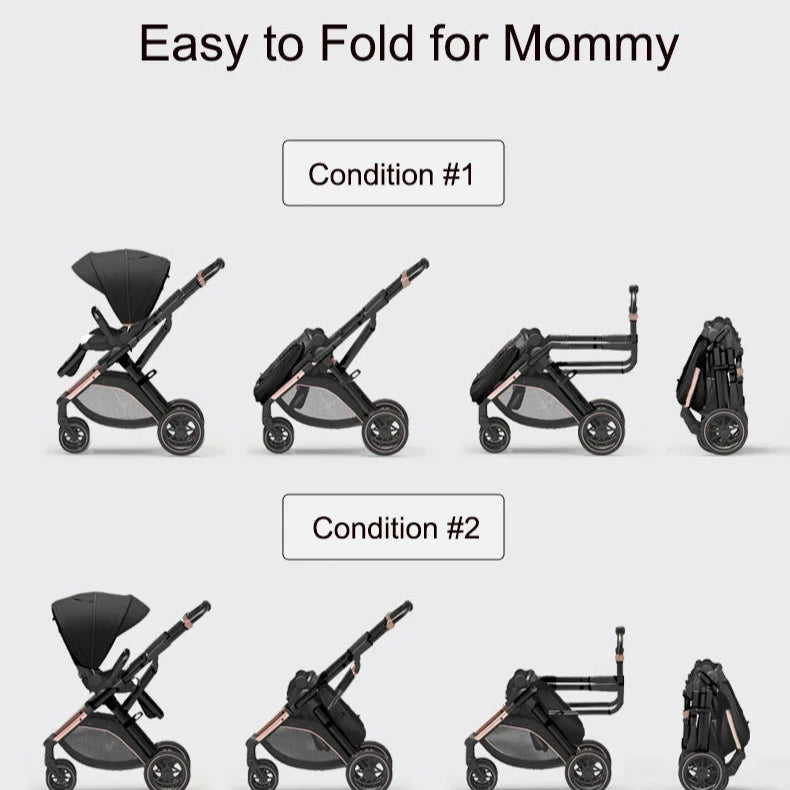 Modischer Kinderwagen mit hoher Aussicht