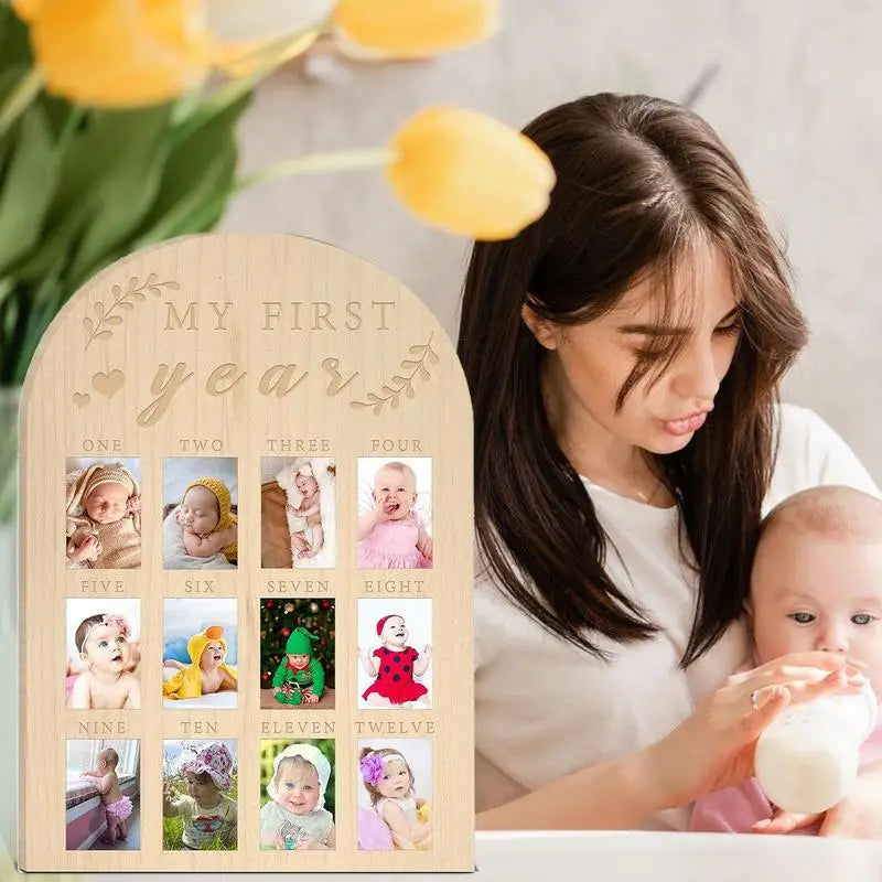 12 month baby Growth Record milestone board baby souvenirs gifts