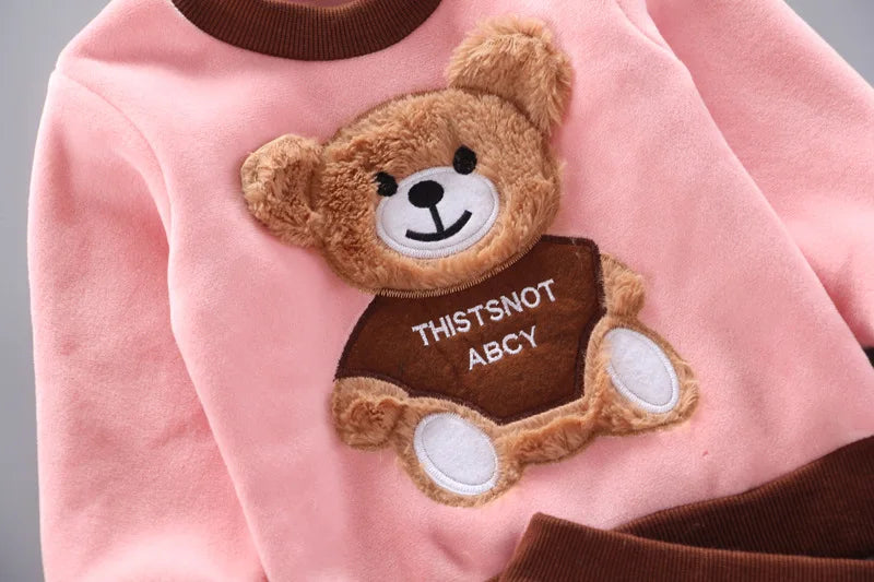 Kinder Niedlicher Bär Rundhals Kapuzenpullover