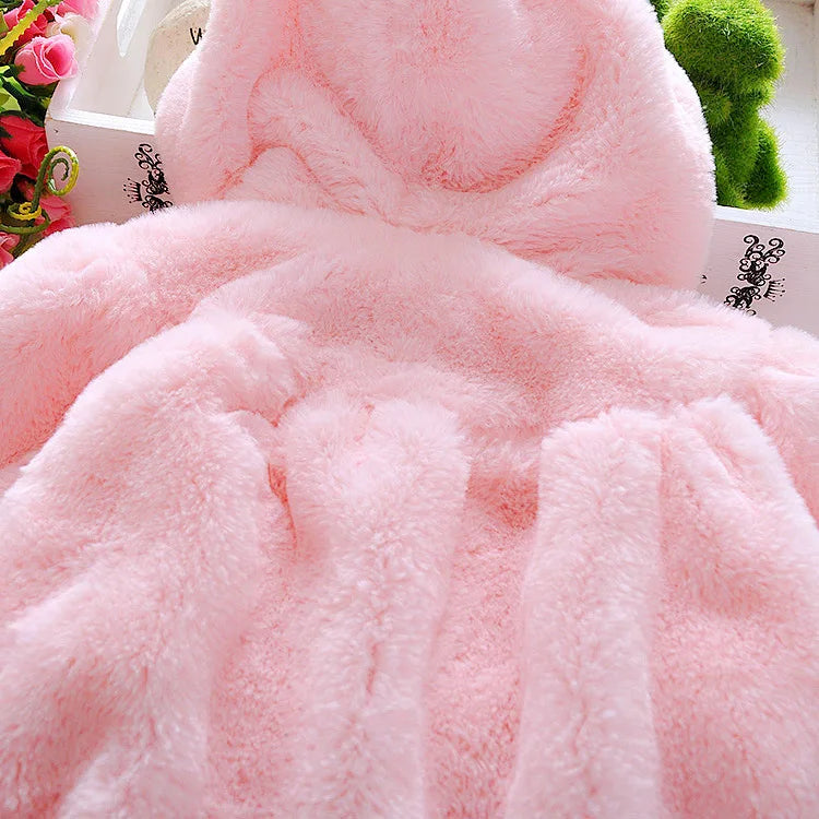 Baby Cartoon Niedlich Fleece Mit Kapuze Warm