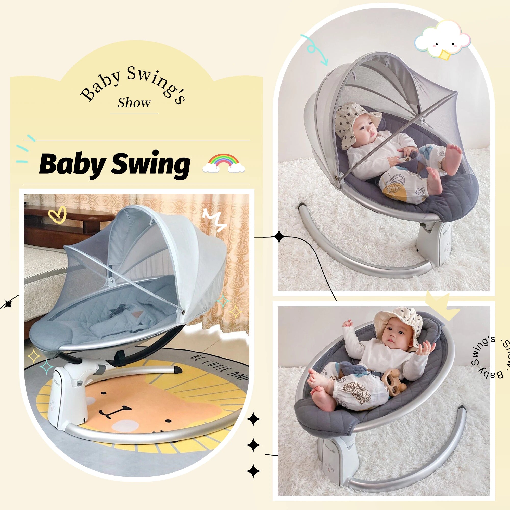Electric Baby Bouncer Seat Multiple Function Baby Rocker