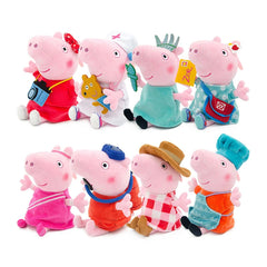 8Pcs/set Peppa Pig Professional Play Plush Anime Figure