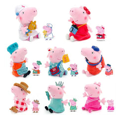8Pcs/set Peppa Pig Professional Play Plush Anime Figure