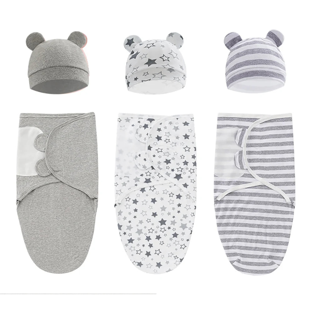 0-3Months Newborn Baby Sleeping Bag With Hat Set