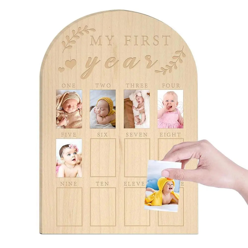 12 month baby Growth Record milestone board baby souvenirs gifts