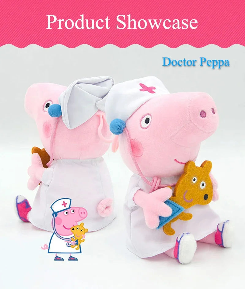 8Pcs/set Peppa Pig Professional Play Plush Anime Figure