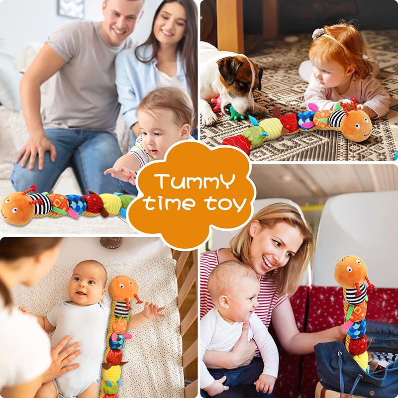 Babyrassel, Musikwurm, weiches Plüschspielzeug für Kleinkinder